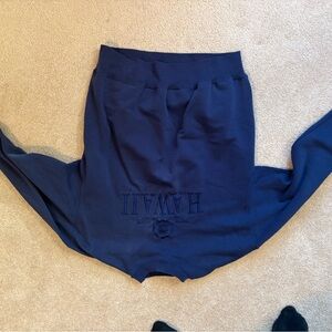 Hanes Navy Pullover Sweatshirt with Red Logo Tag